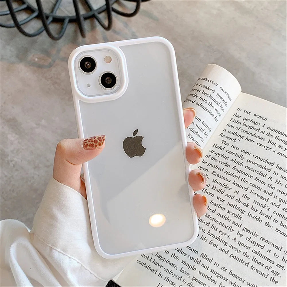 Candy Shockproof Silicone Bumper Phone Case for Iphone 17 16 15 14 11 12 13 Pro Max XS XR plus Transparent Protection Back Cover