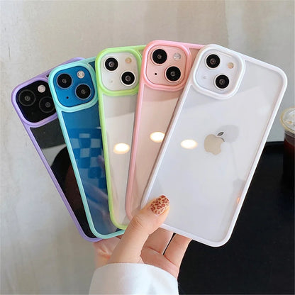 Candy Shockproof Silicone Bumper Phone Case for Iphone 17 16 15 14 11 12 13 Pro Max XS XR plus Transparent Protection Back Cover