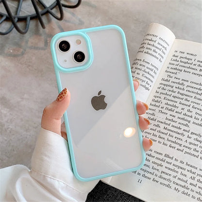 Candy Shockproof Silicone Bumper Phone Case for Iphone 17 16 15 14 11 12 13 Pro Max XS XR plus Transparent Protection Back Cover